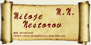 Miloje Nestorov vizit kartica